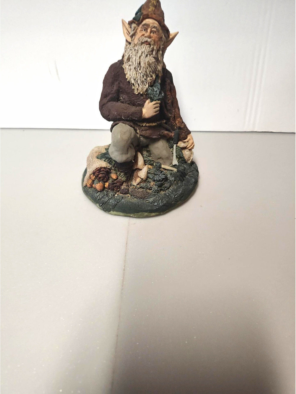 Rien Poortvliet Gnome Figurine Kneeling Woodland Resin Vintage Rare